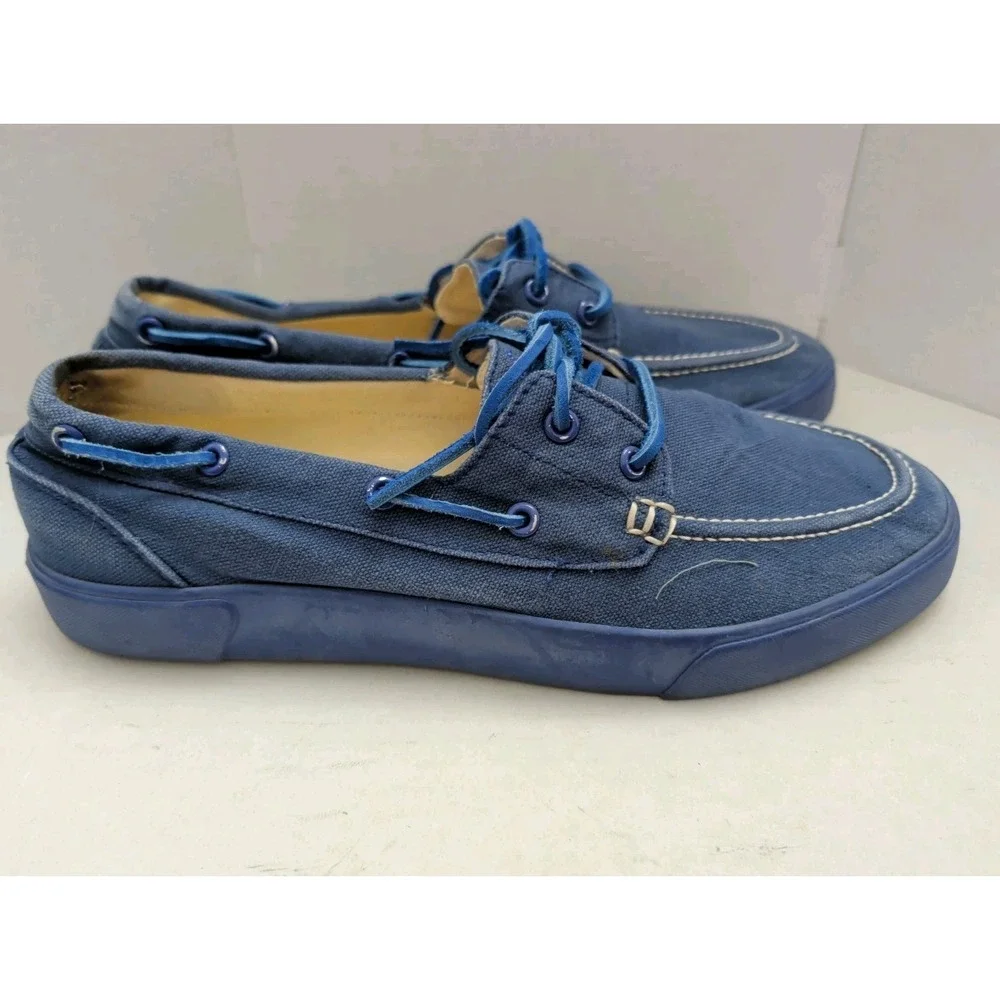 Polo Ralph Lauren Sander Men's Size 11D Blue Canvas Loafers Deck Boat Shoes